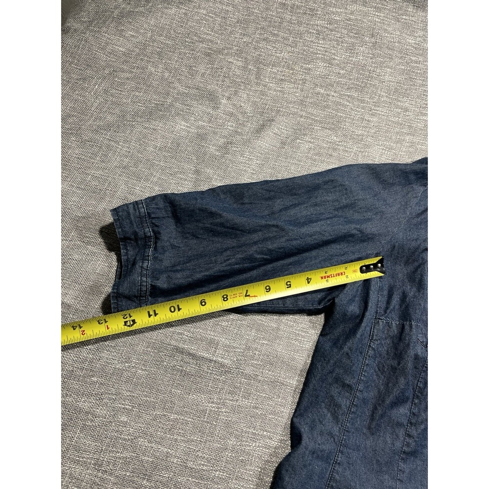 St. John's Bay unisex Blue Denim Cotton Button-Up Shirt Pockets Big & Tall 1X - Picture 3 of 8